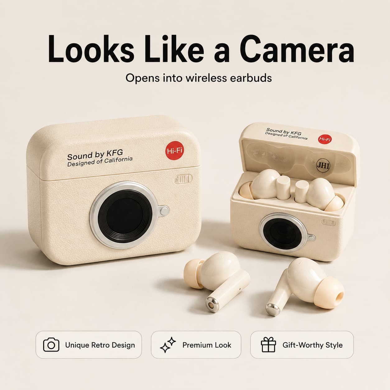 A1 Star Retro Camera Earbuds 4